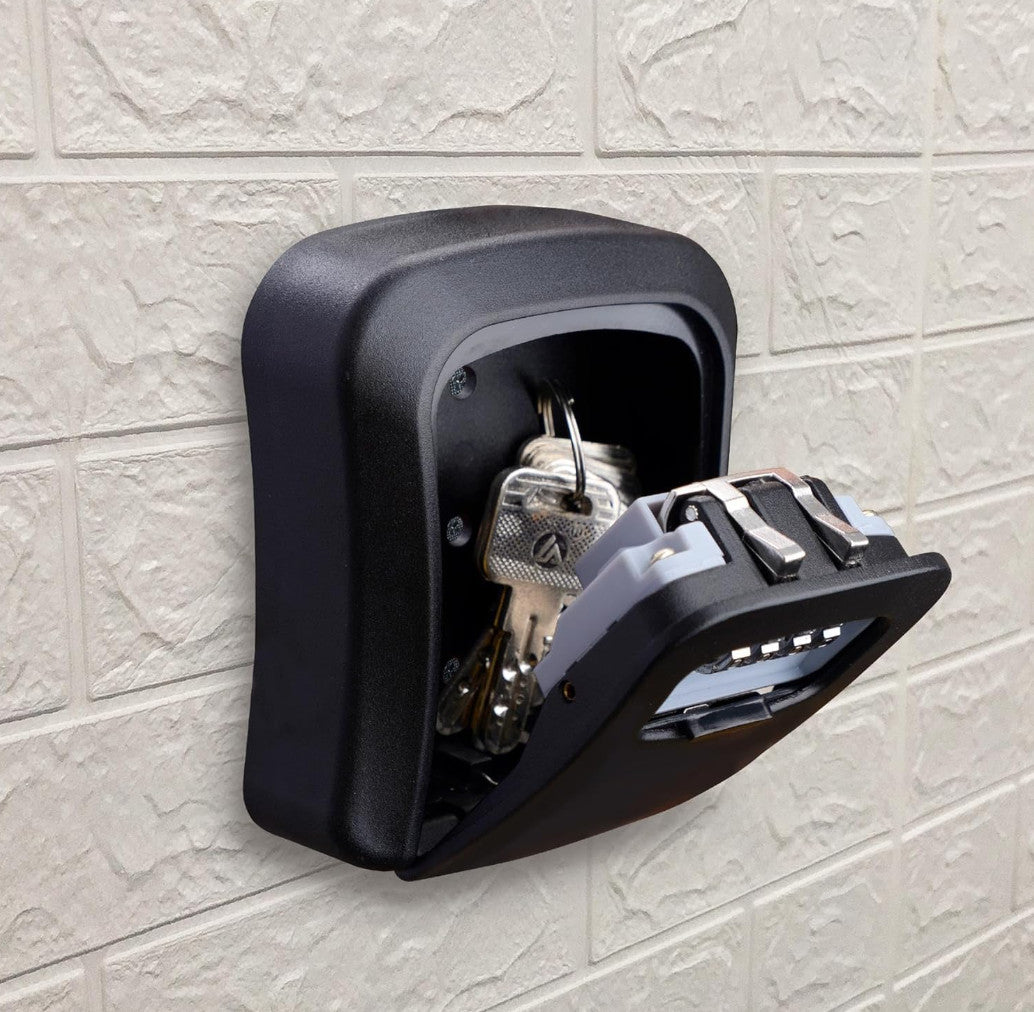 Wall Mounted Key Safe, 4 Combination Key Safe Outdoor Security Key Lock Box UK