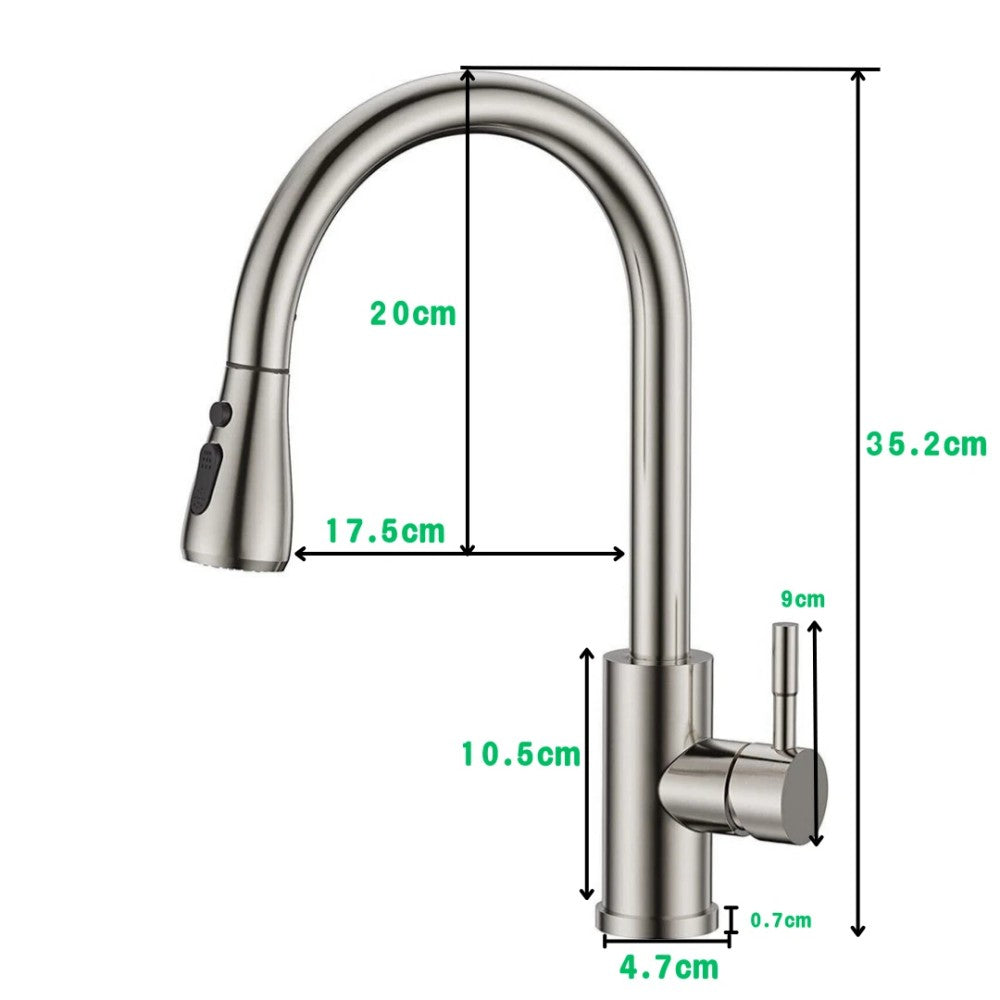 360° Pull-Out Kitchen Sink Mixer Tap – Black - product image 5