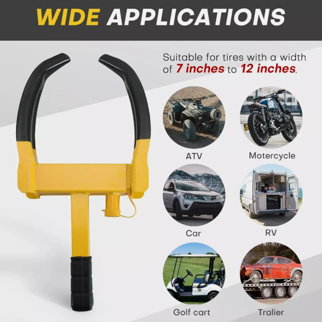 Heavy Duty Security Wheel Clamp Clamps Locks for Caravan Car Van Trailer Lock UK