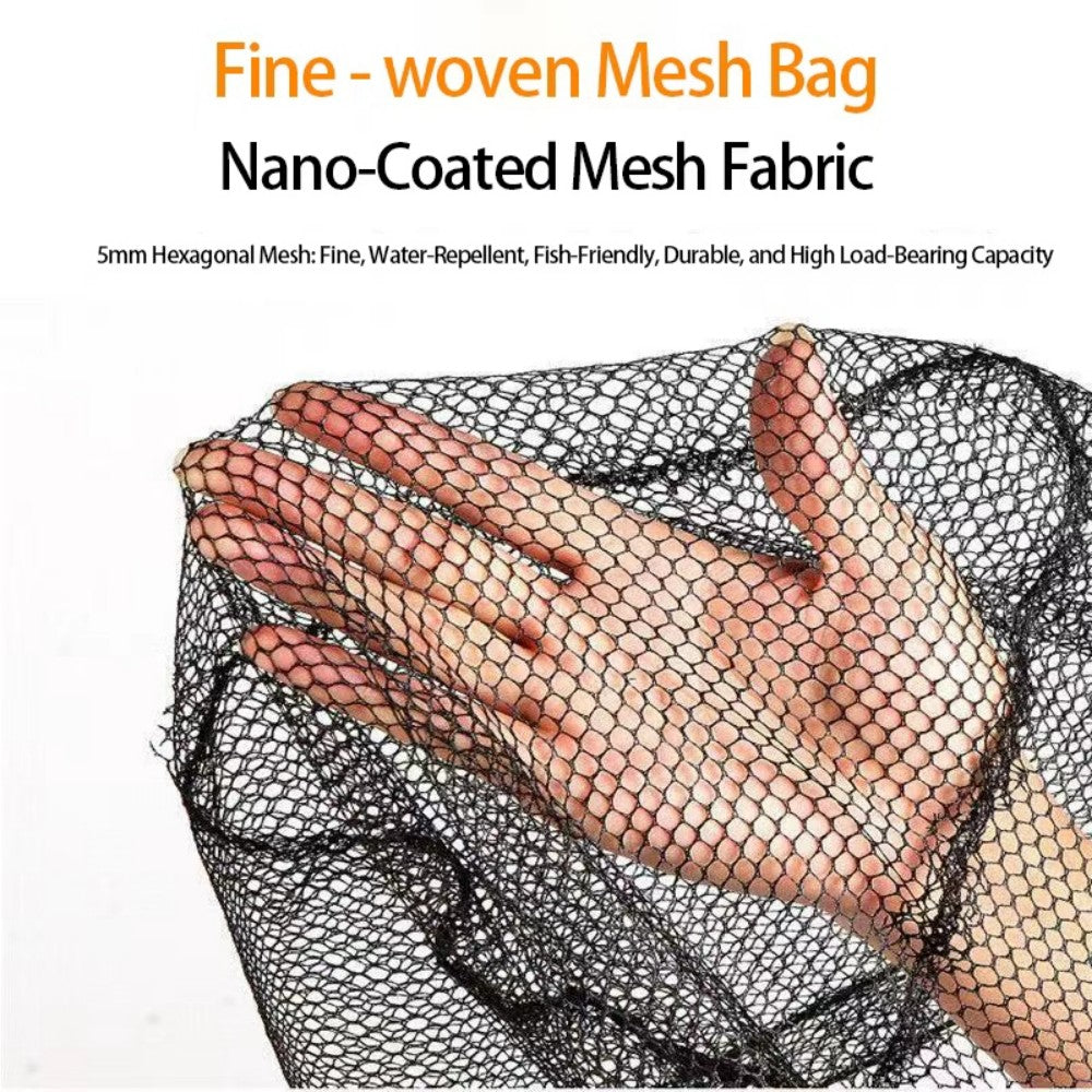 Foldable Landing Net Aluminum Alloy Frame Fishing Replacement Triangular Fishing For Easy Catches Portable Net Corrosions Resistant For Outdoor Activity