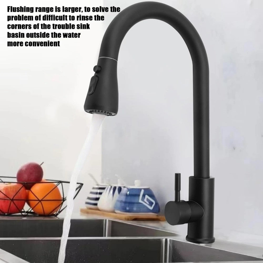 360° Pull-Out Kitchen Sink Mixer Tap – Black - product image 2