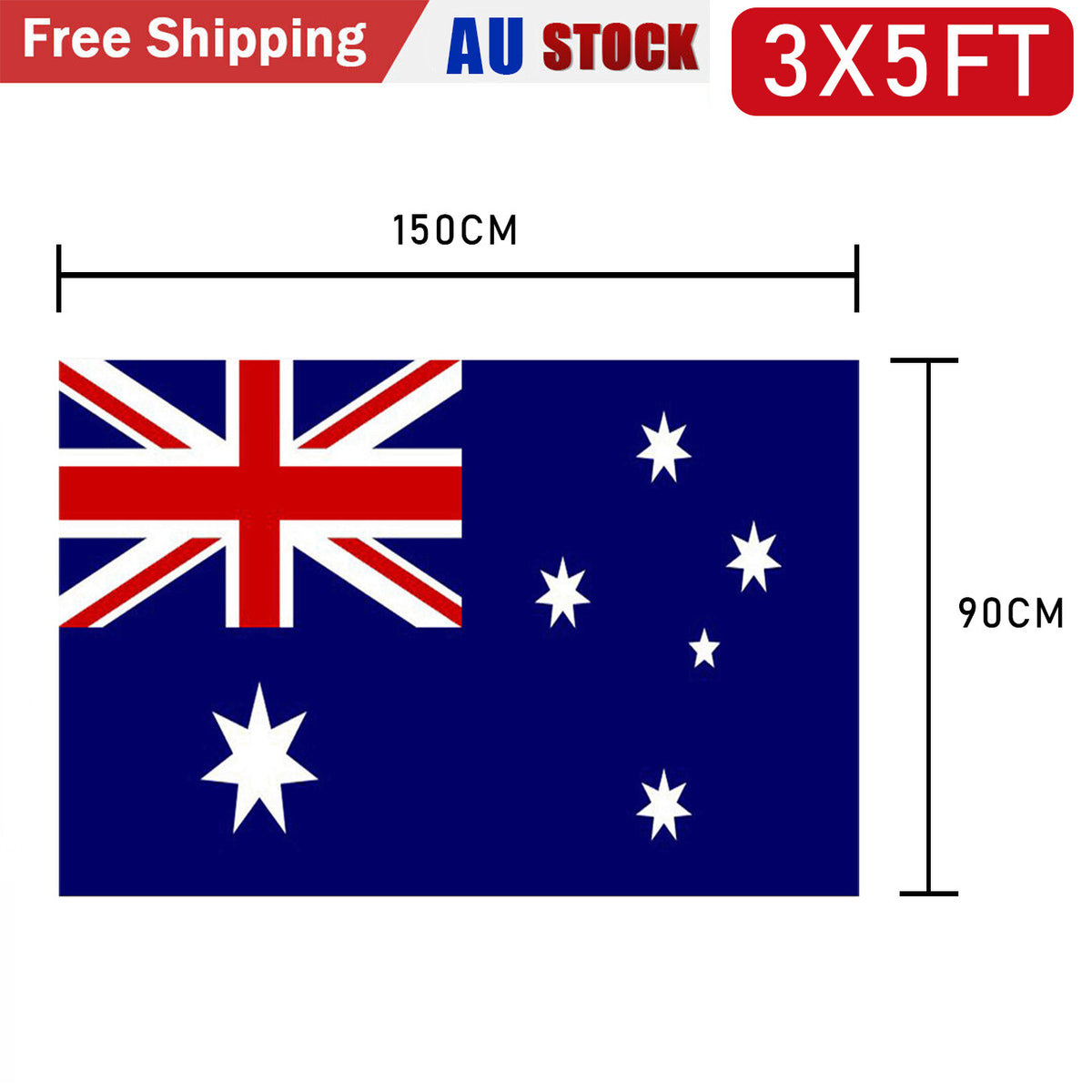 2PCS Australian Flag 90x150cm 3x5FT Outdoor Hanging Garden Decoration Australian Flag