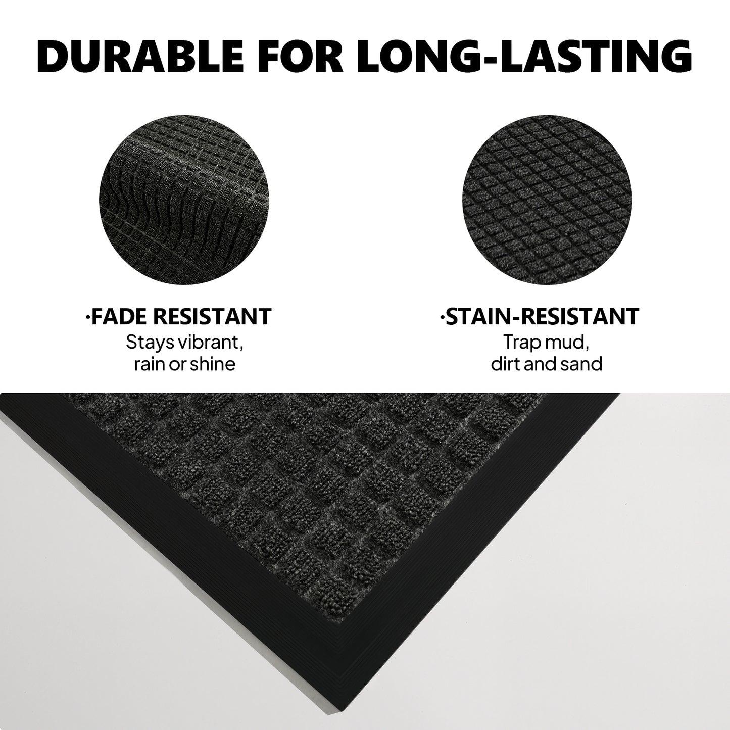 1PC Polypropylene Small Grid Composite Rubber Mat, Gray, 45x75x0.7cm, Kitchen & Home Floor Mat