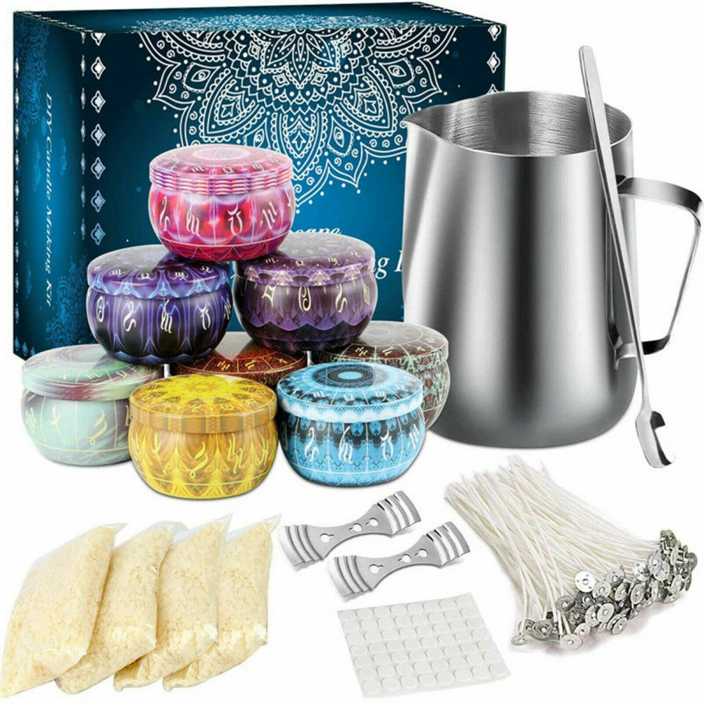 122PCS Candle Making Kit DIY Candles Craft Tool Set Pouring Pot Wicks Wax Gift