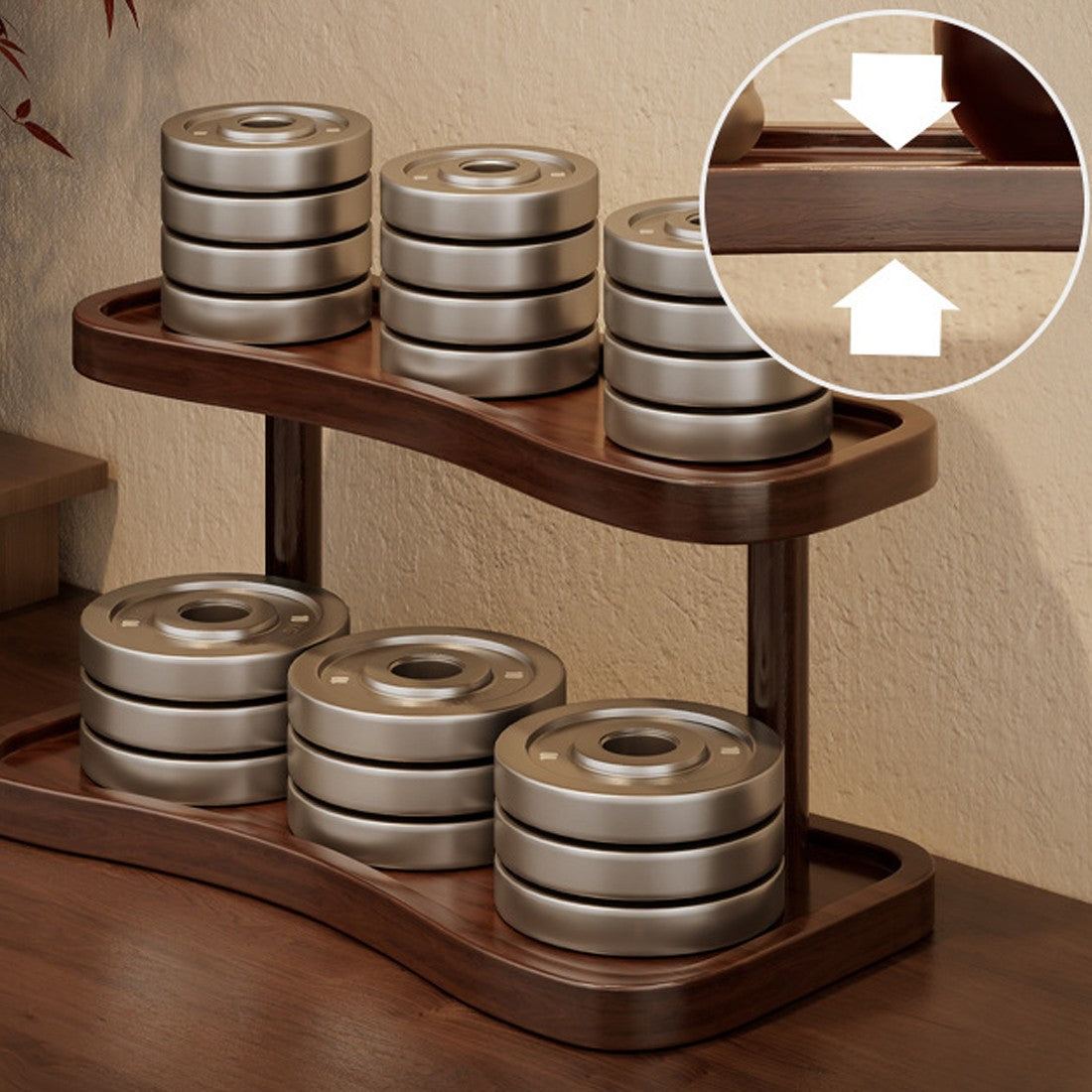2 Tier Bamboo Desktop Organizer Stand Bookcase Table Rack Kitchen Storage Shelf
