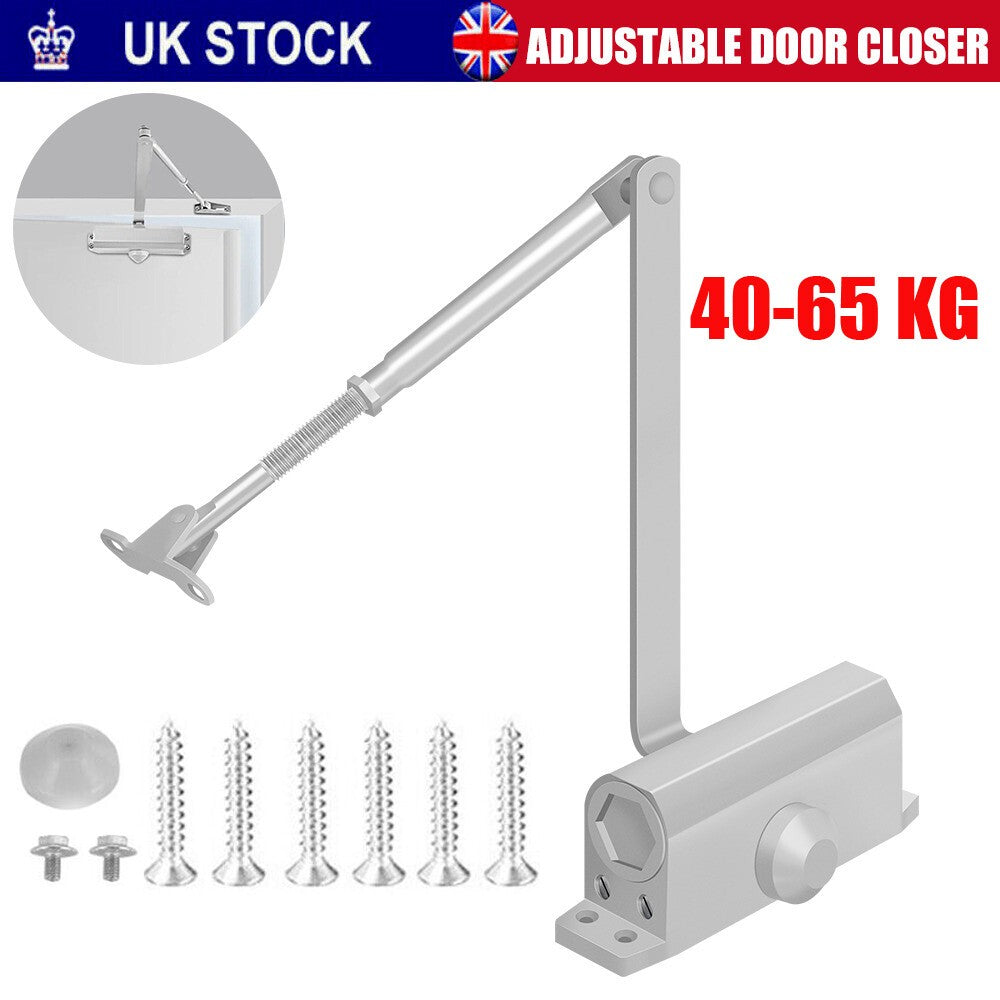 45-65KG Heavy Duty FIRE Rated Overhead Door Closer Opener Adjustable Soft Close