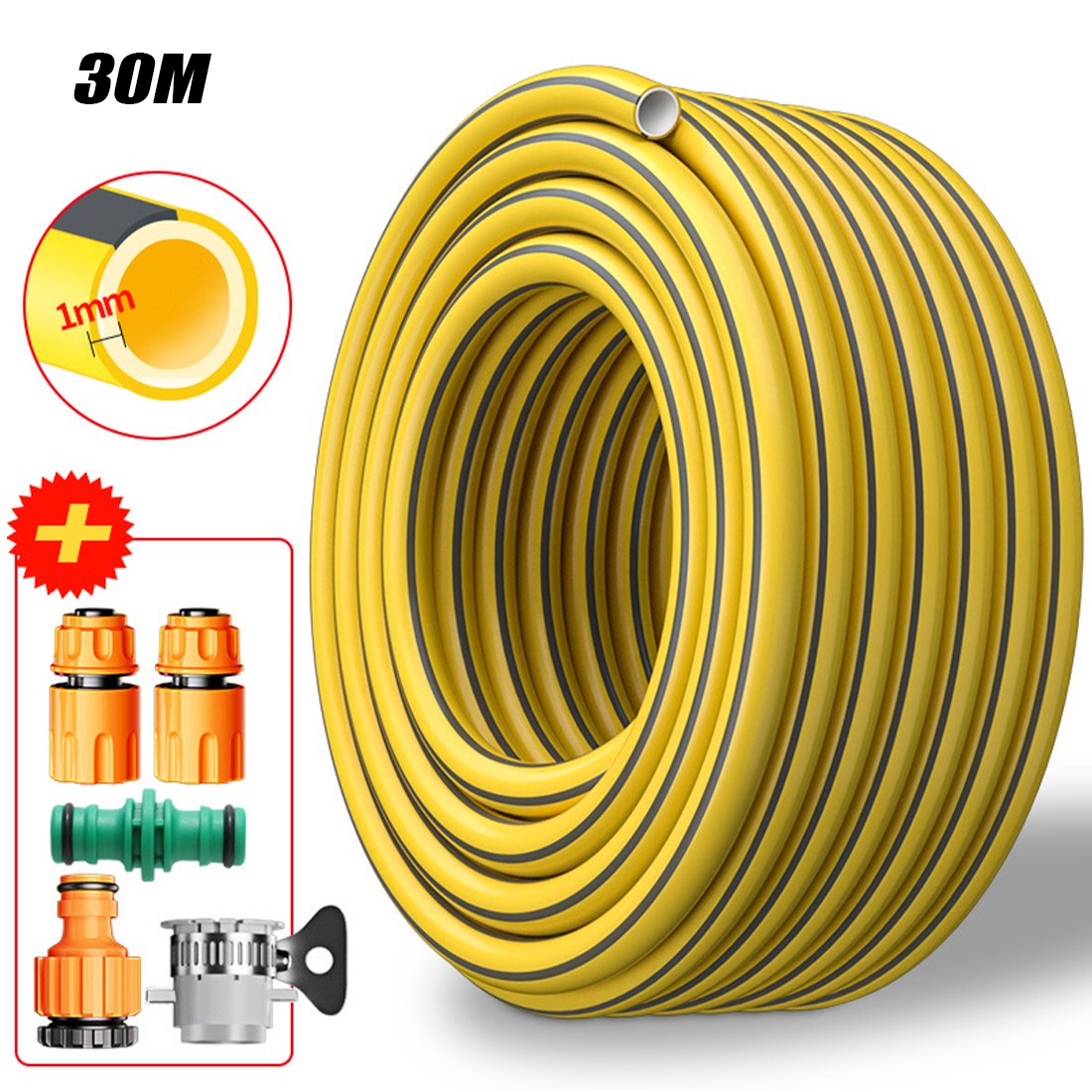 20m Heavy-Duty Reinforced Garden Hose with Connectors - product image 9