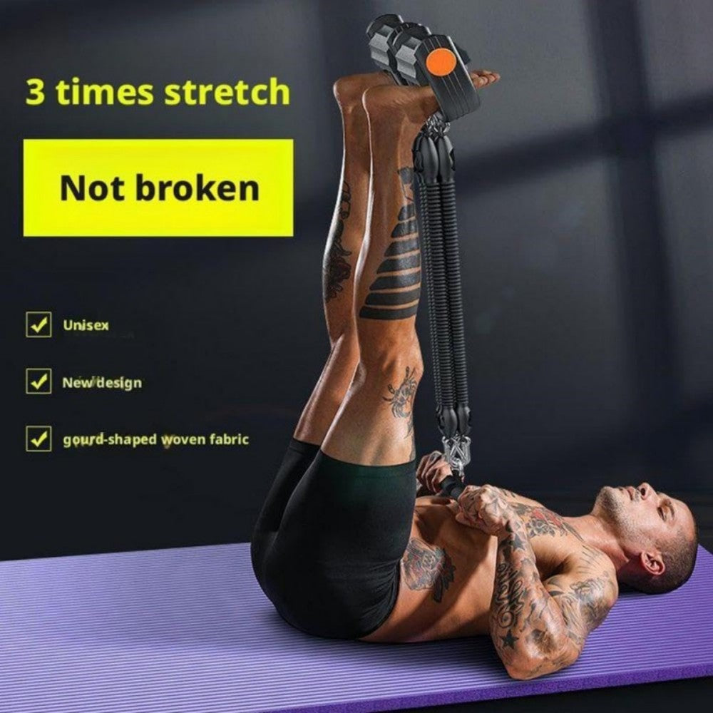 Pedal Resistance Band with 4 Tubes, Adjustable 25-100lb Full Body Workout for