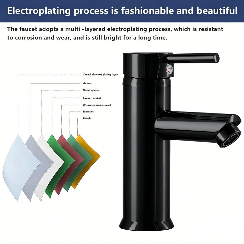 Cisivis Cloakroom Modern Bathroom Basin Sink Mono Chrome Mixer Tap Waste UK