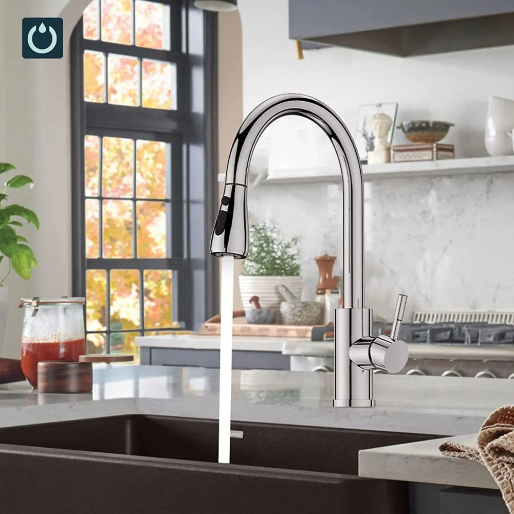 360° Pull-Out Kitchen Sink Mixer Tap – Silver - product image 2