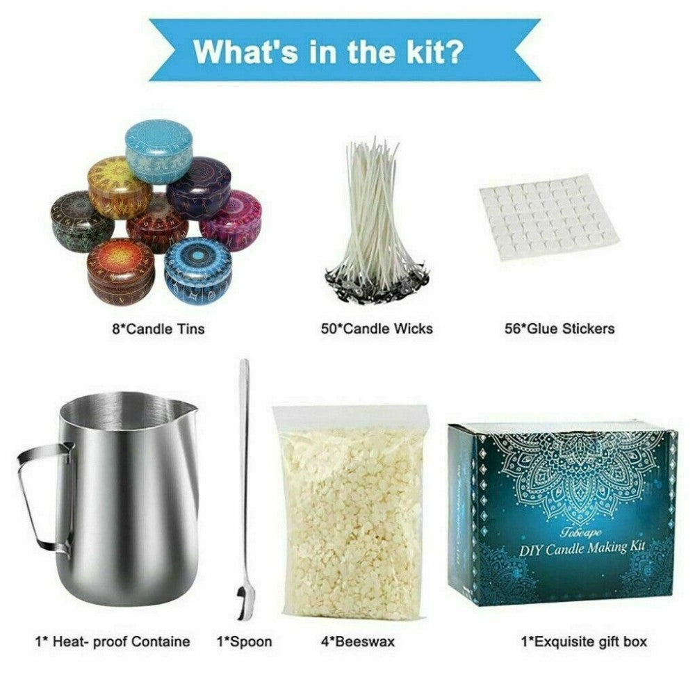 122PCS Candle Making Kit DIY Candles Craft Tool Set Pouring Pot Wicks Wax Gift
