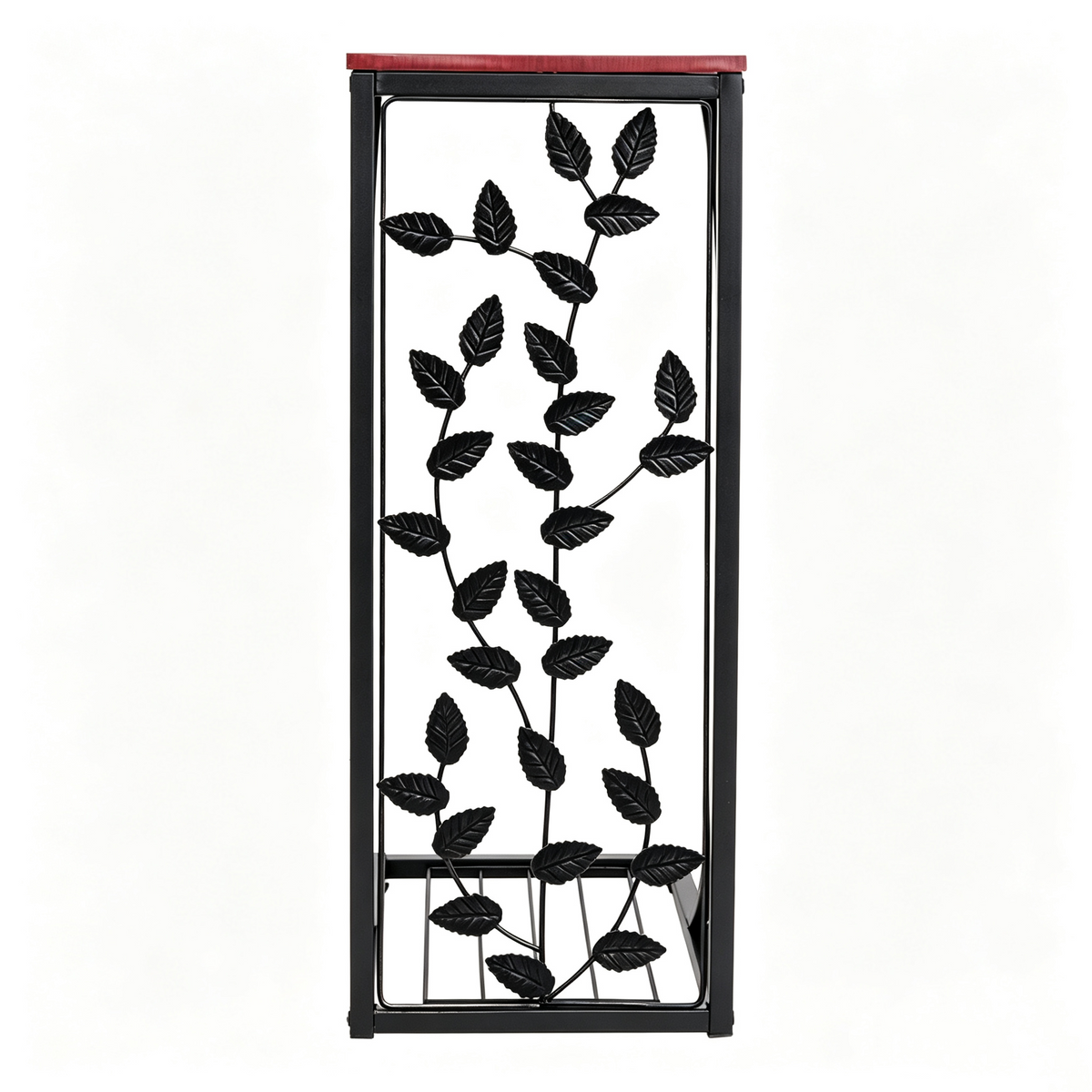 54*30.5*21CM Leaf Pattern Iron Side Table Coffee Table Brown