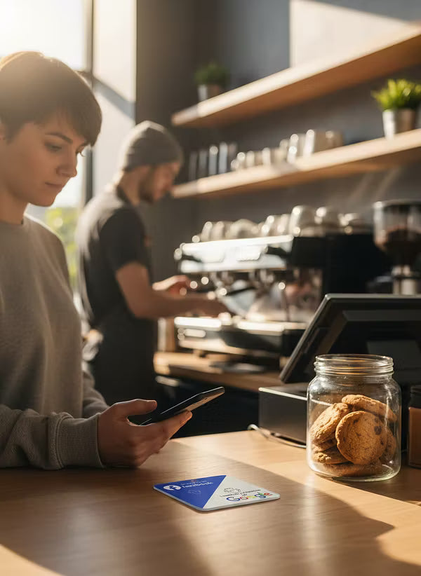NFC Google Review + Facebook Card – Setup Included