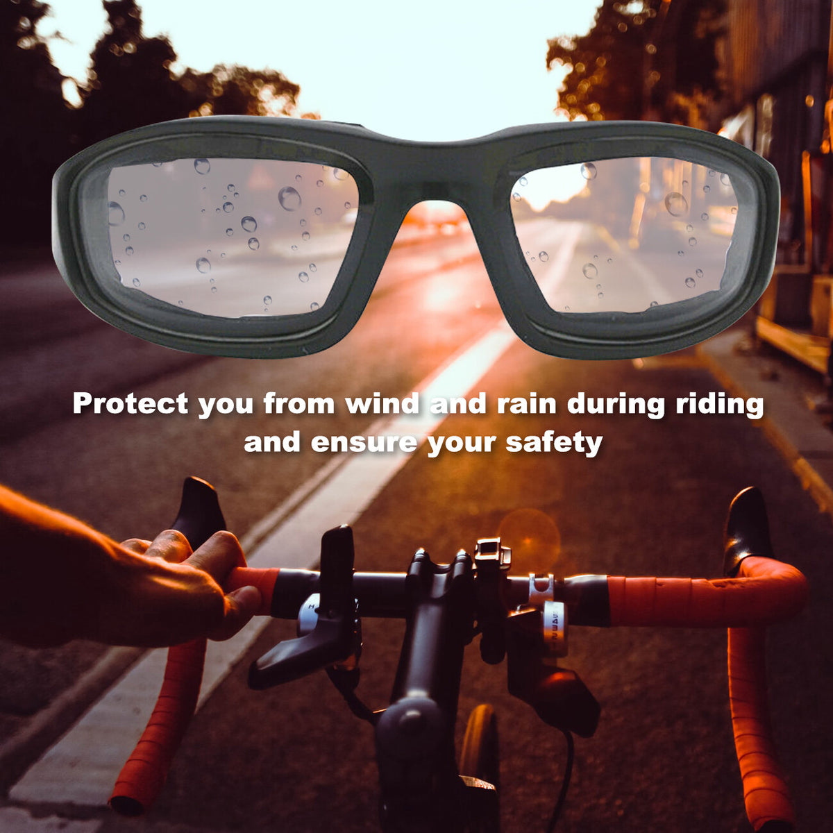 3 pairs  Motorcycle Sports Biker Riding Glasses Wind Resistant Eye Protection Women Men Sports Goggles Cycling Glasses Sunglasses Gray/Clear/Yellow