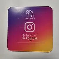 Instagram NFC tap card on salon counter, without QR code